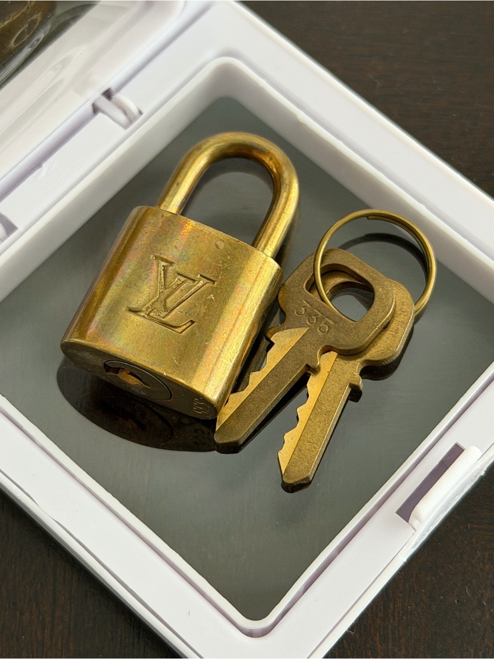 Louis Vuitton Gold-Tone Padlock and Key Set #335 - Picture 3 of 3